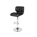 4 Pcs Bar Stools Pu Leather Chrome Kitchen Chairs Gas Lift Black