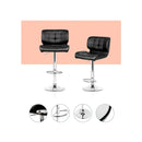 4 Pcs Bar Stools Pu Leather Chrome Kitchen Chairs Gas Lift Black