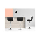 4 Pcs Bar Stools Pu Leather Chrome Kitchen Chairs Gas Lift Black