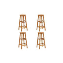 4 Pcs Bar Stools Solid Acacia Wood