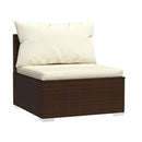 4 Pcs Brown Garden Lounge Set Poly Rattan