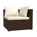4 Pcs Brown Garden Lounge Set Poly Rattan