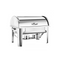 4 Pcs Dual Tray Stainless Steel Roll Top Chafing Dish Food Warmer