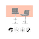 4 Pcs Fabric Swivel Bar Stools Kitchen Chairs Gas Lift Grey