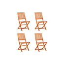 4 Pcs Folding Garden Chairs Solid Eucalyptus Wood