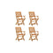 4 Pcs Folding Garden Chairs Solid Eucalyptus Wood With Oil Finish