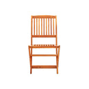 4 Pcs Folding Garden Chairs Solid Eucalyptus Wood