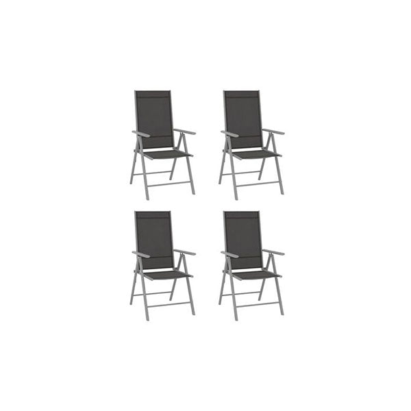 4 Pcs Folding Garden Chairs Textilene Black