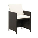 4 Pcs Garden Chair And Stool Set Poly Rattan Black