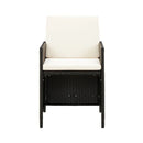4 Pcs Garden Chair And Stool Set Poly Rattan Black