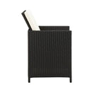 4 Pcs Garden Chair And Stool Set Poly Rattan Black