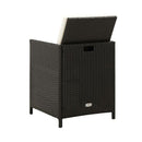 4 Pcs Garden Chair And Stool Set Poly Rattan Black