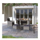 4 Pcs Garden Chair And Stool Set Poly Rattan Grey
