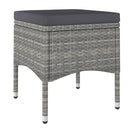 4 Pcs Garden Chair And Stool Set Poly Rattan Grey