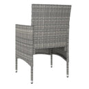 4 Pcs Garden Chair And Stool Set Poly Rattan Grey
