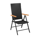 4 Pcs Garden Chairs Poly Rattan Black