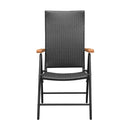 4 Pcs Garden Chairs Poly Rattan Black