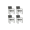 4 Pcs Garden Chairs Textilene And Steel Black And Anthracite