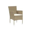 4 Pcs Garden Dining Chairs Poly Rattan Beige