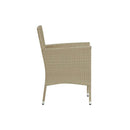 4 Pcs Garden Dining Chairs Poly Rattan Beige