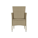 4 Pcs Garden Dining Chairs Poly Rattan Beige