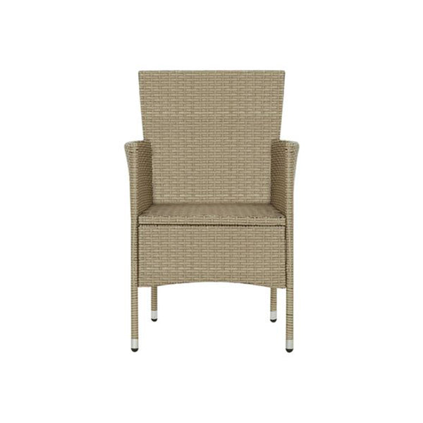 4 Pcs Garden Dining Chairs Poly Rattan Beige