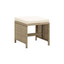 4 Pcs Garden Stools With Cushions Poly Rattan Beige