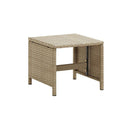 4 Pcs Garden Stools With Cushions Poly Rattan Beige