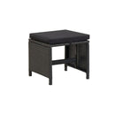 4 Pcs Garden Stools With Cushions Poly Rattan Black