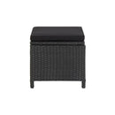4 Pcs Garden Stools With Cushions Poly Rattan Black