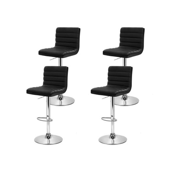 4 Pcs Gas Lift Pu Leather Bar Stools Swivel Kitchen Chairs