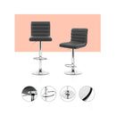 4 Pcs Gas Lift Pu Leather Bar Stools Swivel Kitchen Chairs