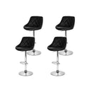 4 Pcs Kitchen Bar Stools Swivel Pu Leather Gas Lift Chairs