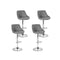 4 Pcs Kitchen Bar Stools Swivel Pu Leather Gas Lift Chairs