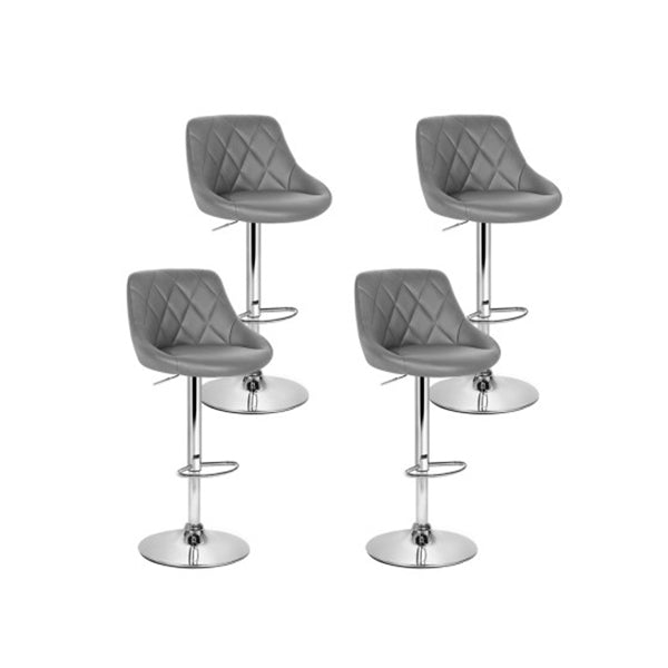 4 Pcs Kitchen Bar Stools Swivel Pu Leather Gas Lift Chairs