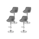 4 Pcs Kitchen Bar Stools Swivel Pu Leather Gas Lift Chairs