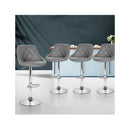 4 Pcs Kitchen Bar Stools Swivel Pu Leather Gas Lift Chairs