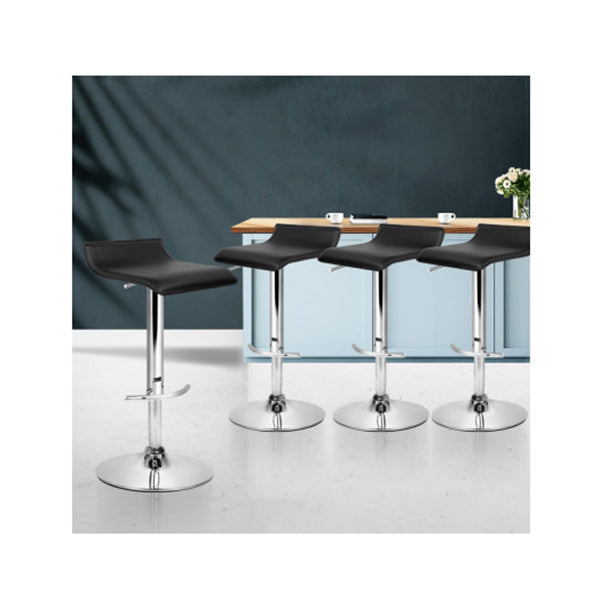 4 Pcs Kitchen Pu Leather Swivel Bar Stools