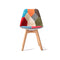 4 Pcs Padded Seat Dining Chair Fabric Multi