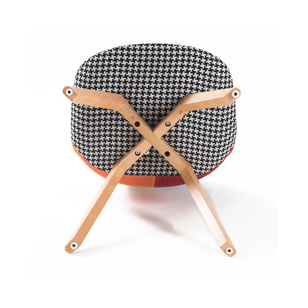 4 Pcs Padded Seat Dining Chair Fabric Multi
