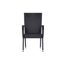 4 Pcs Poly Rattan Stackable Outdoor Chairs Black