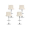 4 Pcs Pu Leather Bar Stools Kitchen Chairs Swivel Gas Lift Beige