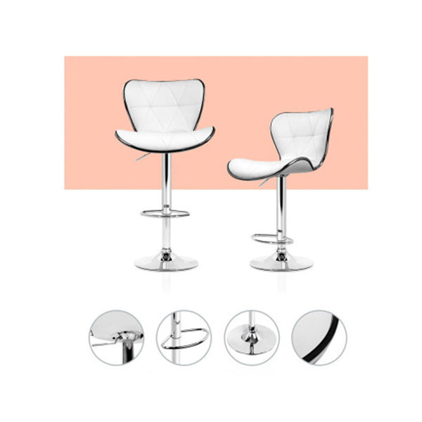 4 Pcs Pu Leather Bar Stools Kitchen Gas Lift Swivel Chairs