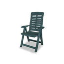 4 Pcs Reclining Garden Chairs Plastic Green