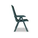 4 Pcs Reclining Garden Chairs Plastic Green