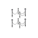 4 Pcs Solar Lights With Chain Fence And Poles