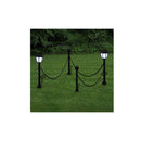 4 Pcs Solar Lights With Chain Fence And Poles