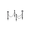 4 Pcs Solar Lights With Chain Fence And Poles