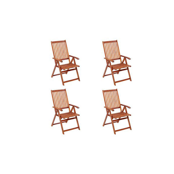 4 Pcs Solid Acacia Wood Folding Garden Chairs