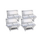 4 Pcs Stainless Steel Chafing Double Tray Catering Dish Food Warmer